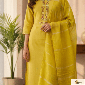 Golden Aura Embroidered Kurta Set